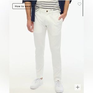 J. Crew Mens Slim Flex Chino Pant in White 30 x 32 Style H3167 New
